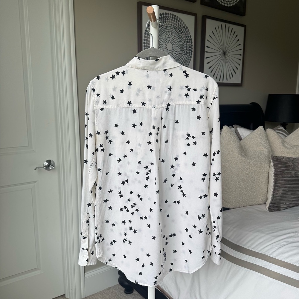 Equipment Slim Signature Silk Shirt in Starry Night - Picture 7 of 7